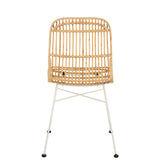 Chaise Ema Rattan J-Line avec finition naturelle et blanche