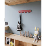 Gorillz Rounded Four Industrial Wall Coat Rack 4 Patères - Rouge