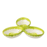 Assiette J-Line Scale Grenade Clover - Céramique blanche et verte, design ludique