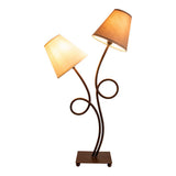 Lampe de table, "boho" "à 2 flammes, lampe de table brun / beige, avec socket e14, pour salle à manger, salon, couloir ou bureau, 65 cm de haut