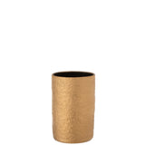 Vue latérale du vase Gatsby J-Line, céramique dorée, élégant et raffiné