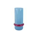 Vase Anneau Animé Grand en verre bleu avec design contemporain