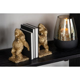 Serre-livres Gorilla J-Line en polyresine dorée, vue latérale