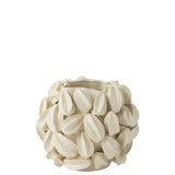 Détail du Vase Botanica Cacao, finition céramique beige, style bohème