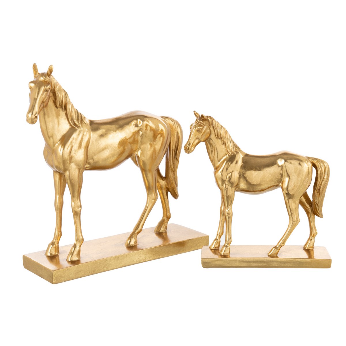 Détail de la sculpture J-Line Horse Based, finition dorée