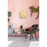 Pendant la lampe "Fora" en métal et en plastique irisé, douille E27, éclairage pour le salon, salle à manger et bureau, Ø40 cm