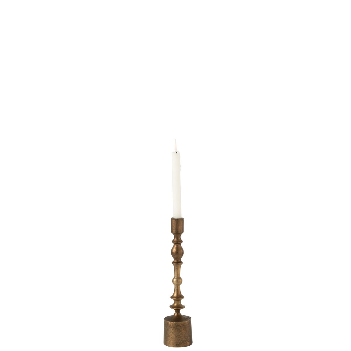 Bougeoir Neuh en aluminium bronze de J-Line, vue de face