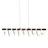 La lampe à pensionnaire LED "Belleza", lampe à pendule en métal moderne en noir et blanc, avec des LED fermement construites, environ 100 cm de long, l'éclairage idéal pour le salon, la salle à manger ou la cuisine.