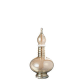 Vase J-Line Joey en verre beige, élégant et moderne, posé sur une table.