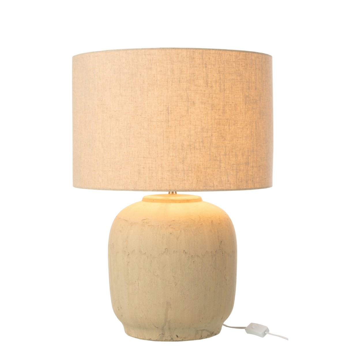 Lampe J-Line Mia Terre Caisse Grande en céramique beige, vue de face