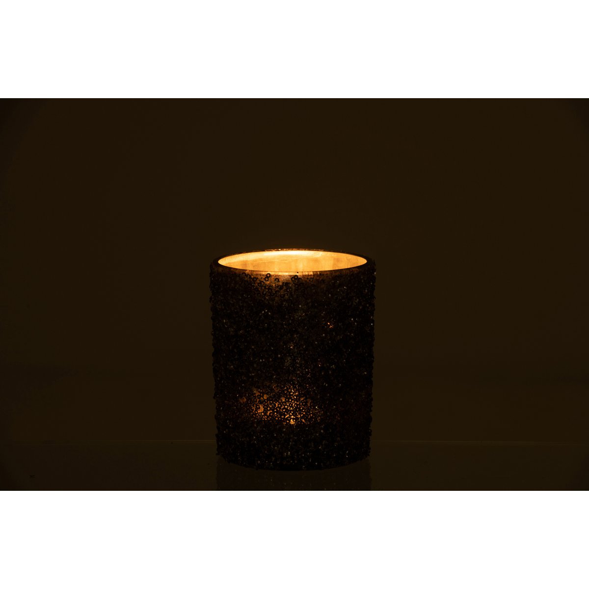 Photophore J-Line Glitter avec finition élégante, vue de côté