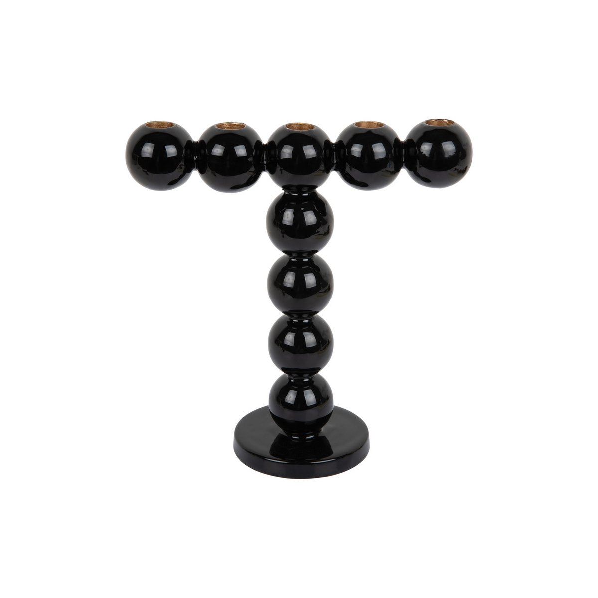 Bougeoir Bulles Hautes en verre noir, design moderne