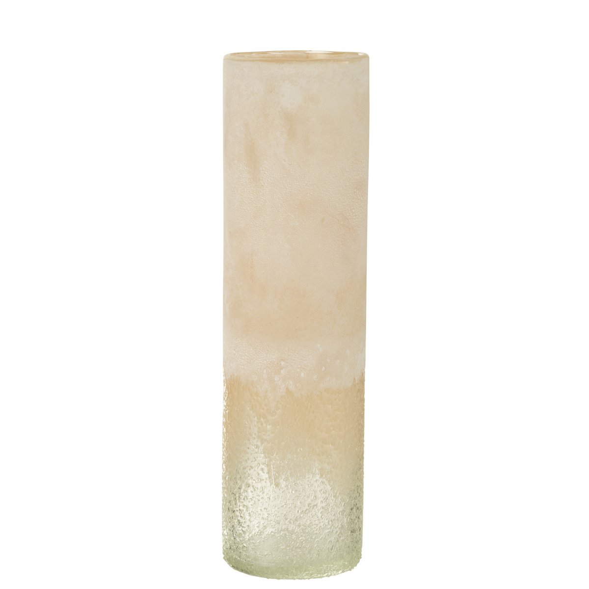 Vase J-Cylindre en verre beige, vue de face