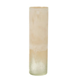 Vase J-Cylindre en verre beige, vue de face
