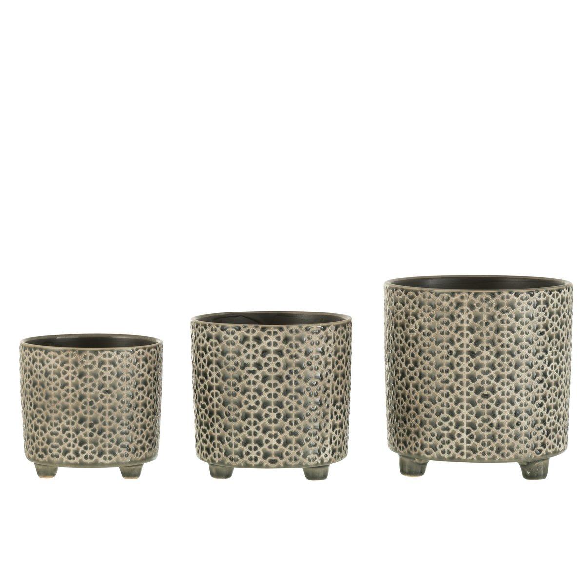 Pot de fleurs J-Line, détail de la texture céramique