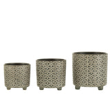Pot de fleurs J-Line, détail de la texture céramique