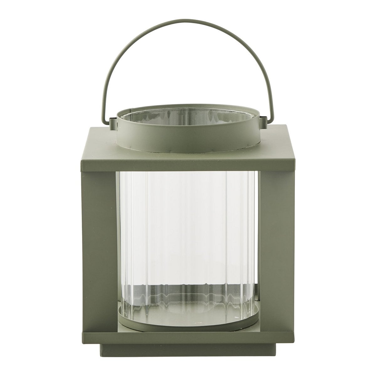 Lanterne Lohals en verre et métal vert, vue de face