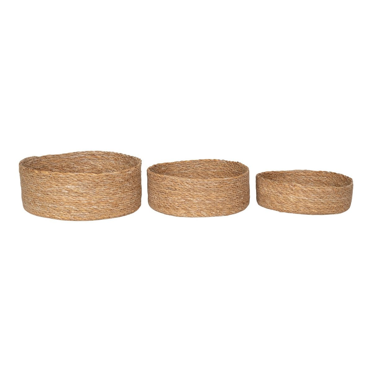 Batam Basket - Ensemble de trois paniers en jonc de mer naturel