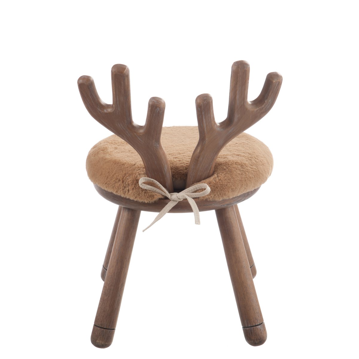 Vue latérale de la chaise oreille J-Line en bois naturel