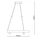 La lampe suspendue LED "" Tristan ", lampe à pendule en métal moderne et le plastique en blanc en acier, les LED sont fermement installées. Avec environ 58 cm Øthie, un éclairage idéal pour le salon, la salle à manger ou la cuisine.