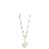 Rideau J-Line Pompon Boules en coton beige, style bohème avec pompons