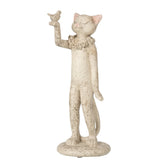 Figurine J-Line Kat & Bird en polyresin grise avec design moderne