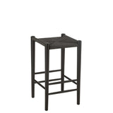 Chaise de Bar Oriental J-Line en Hêtre et Corde Noir vue de face