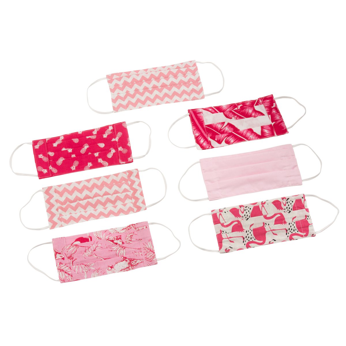 Masque en coton rose J-Line, détail du tissu