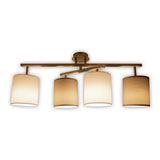 4 plafonds "Tilde", lampe plafond en métal classique et textile en gris avec une prise E27, 82 cm de long, les parapluies sont réglables, idéaux pour le salon, la salle à manger et la chambre