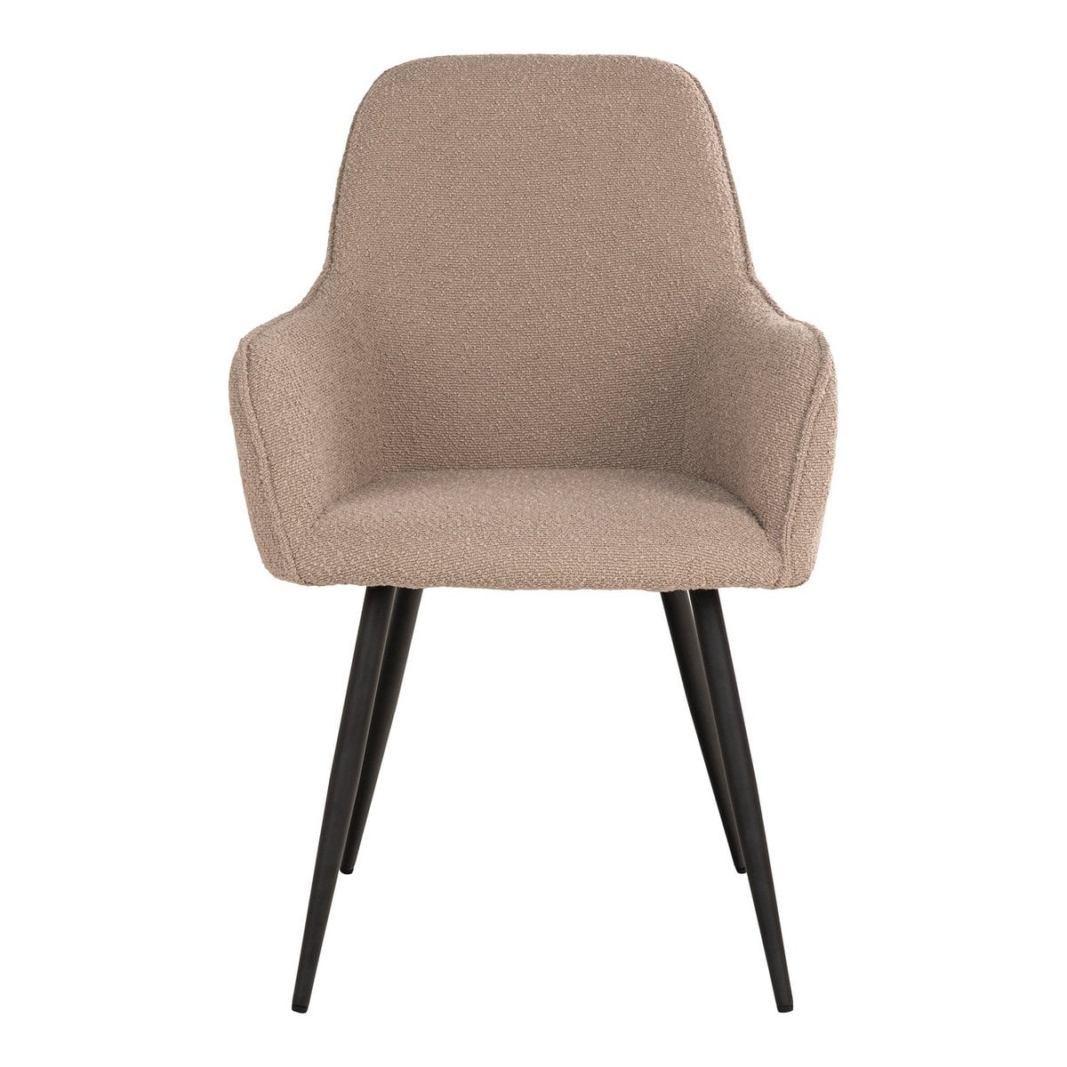 Détail du tissu bouclé beige de la chaise Harbo