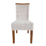 Chaises de salle à manger Ensemble chaises de rotin Perth 4 pièces blancs de table de salle à manger chaises de panier durable