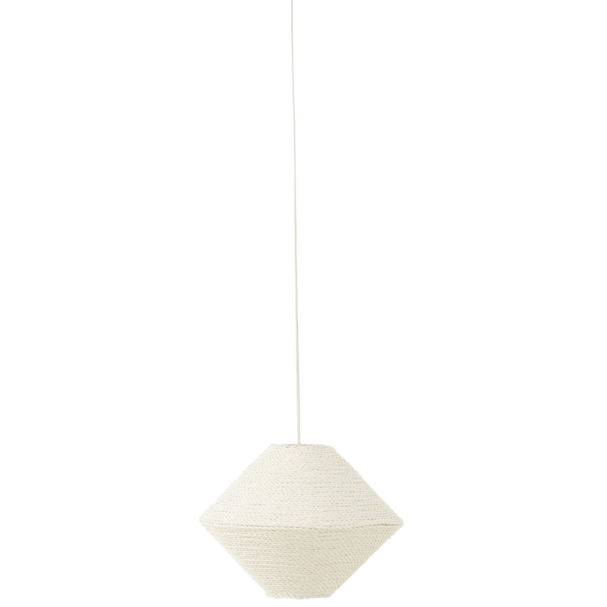 Lampe à suspension J-Line Ufo Raffia blanche - vue de face