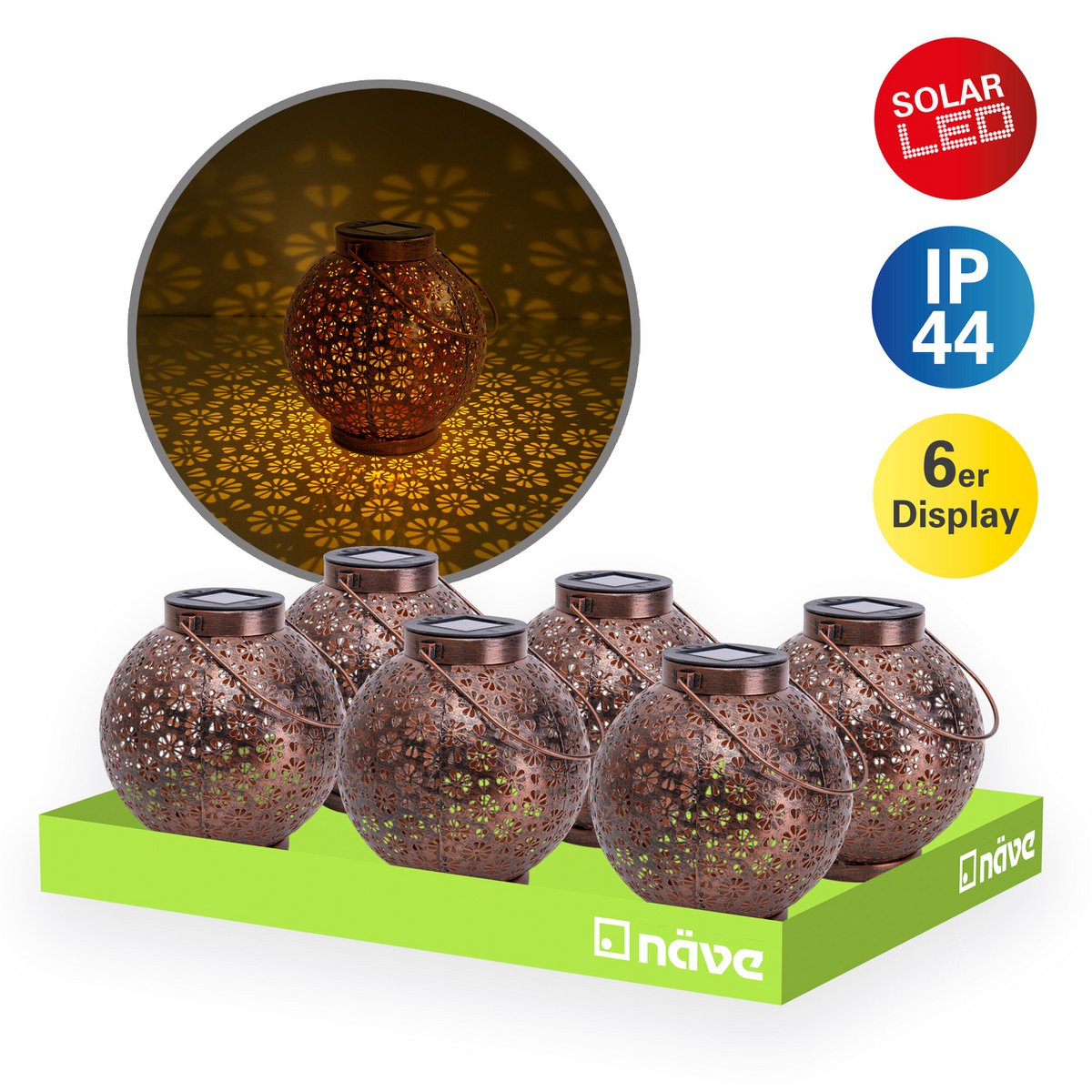 Lampe solaire décorative LED L / B: Bronze 18 cm