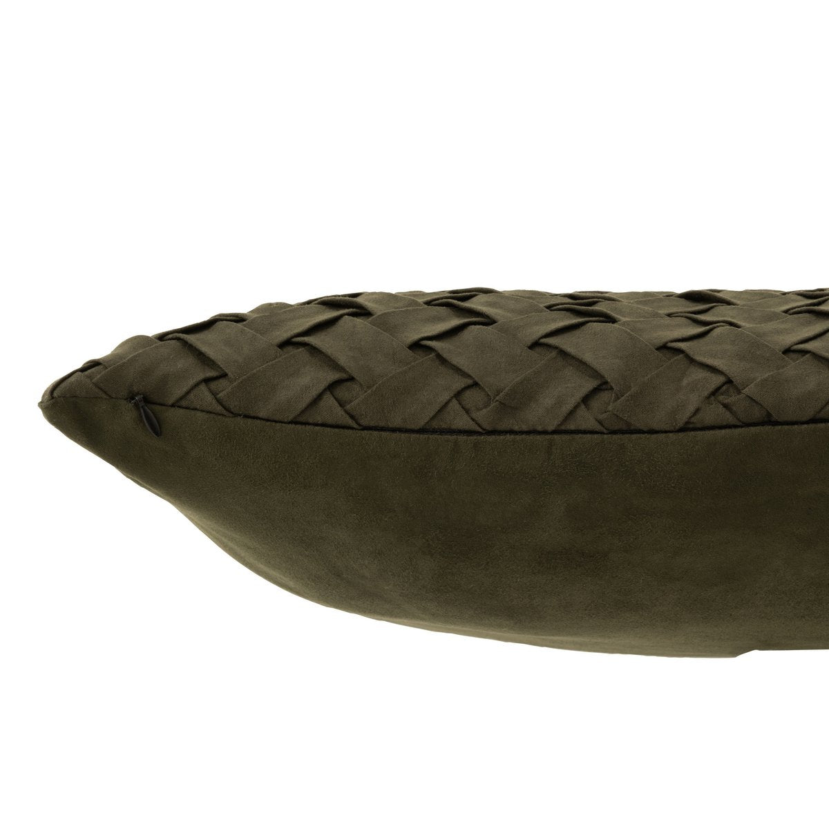 Coussin J-Line vert, détail de la texture tissée