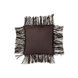 Coussin J-Line Franges en cuir marron avec franges décoratives