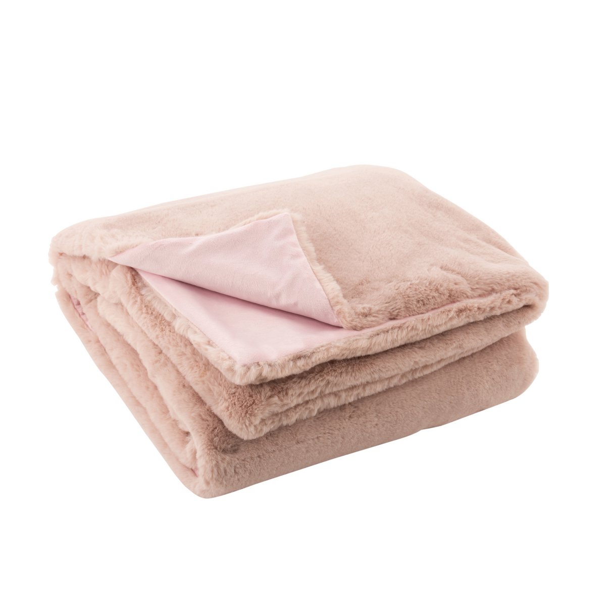 Ambiance salon avec plaid J-Line rose clair