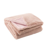 Ambiance salon avec plaid J-Line rose clair