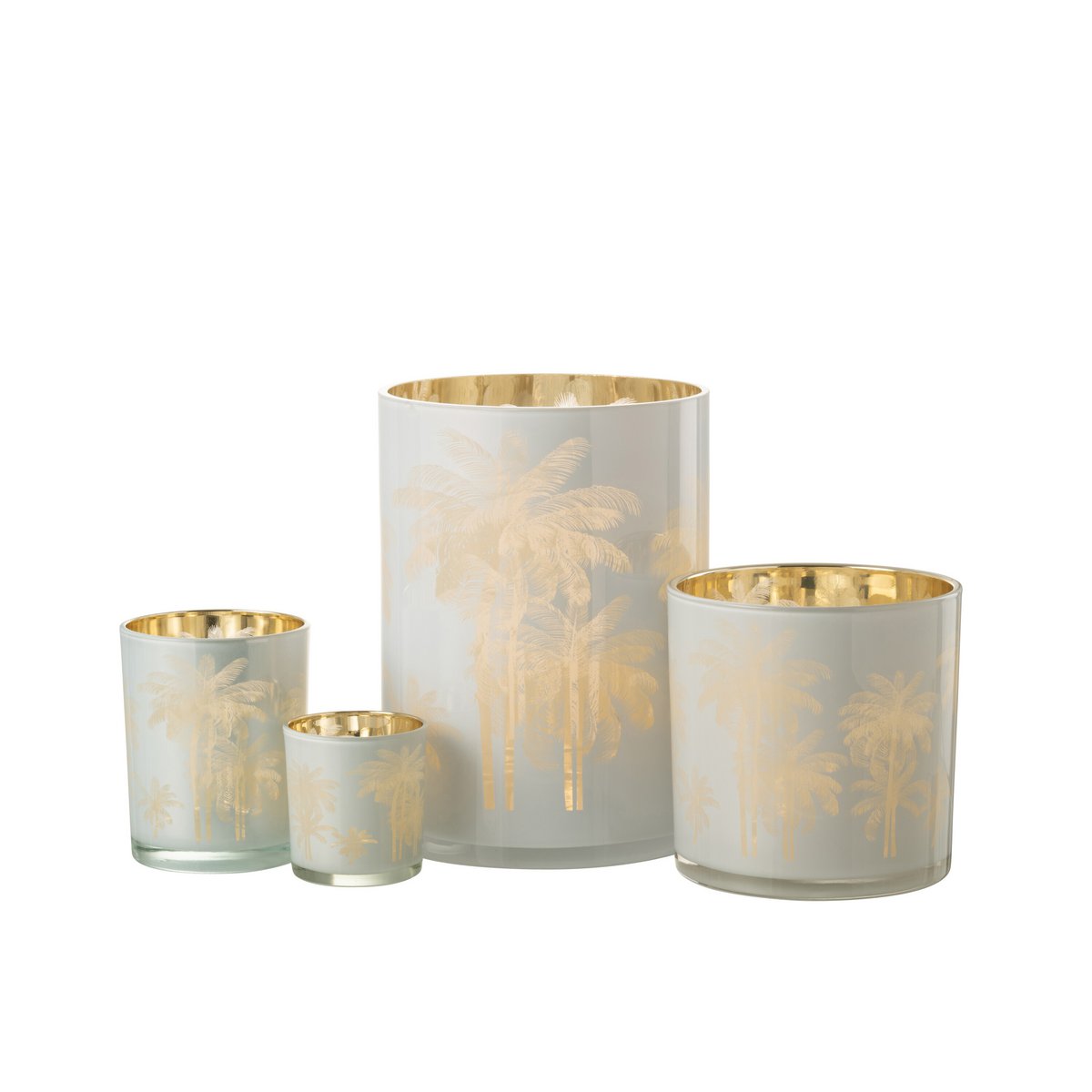 Lanterne J-Line Palmiers sur une table décorée