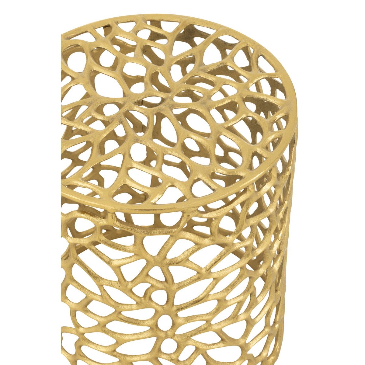 Tabouret J-Line Cylindre en aluminium doré - ambiance intérieure