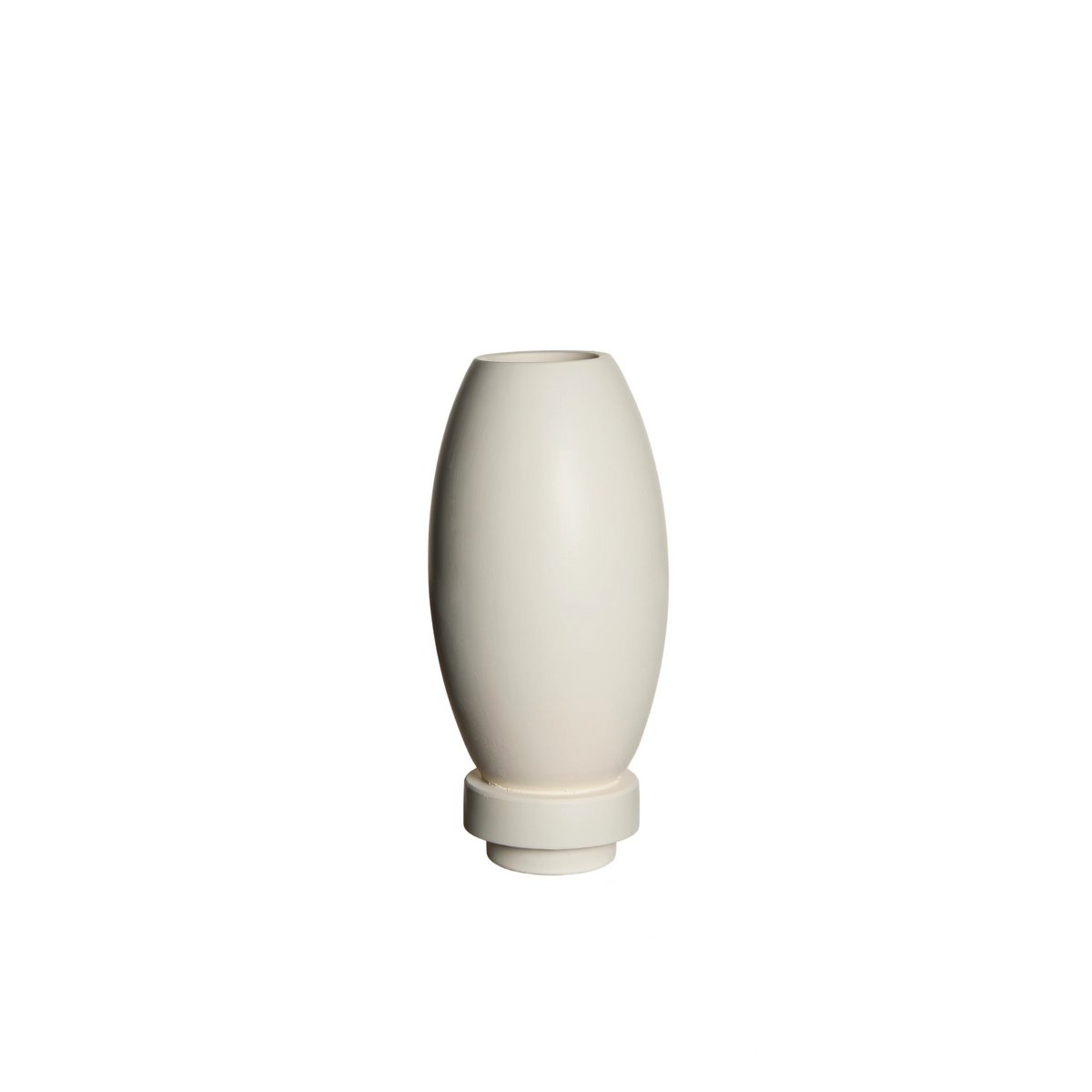 Détails du vase en micro-ciment, aspect mat et toucher doux.