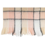 Plaid J-Line à carreaux beige et rose, vue d'ensemble