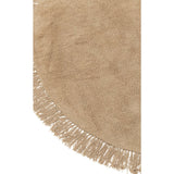 Tapis J-Line rond beige avec franges, vue d'ensemble