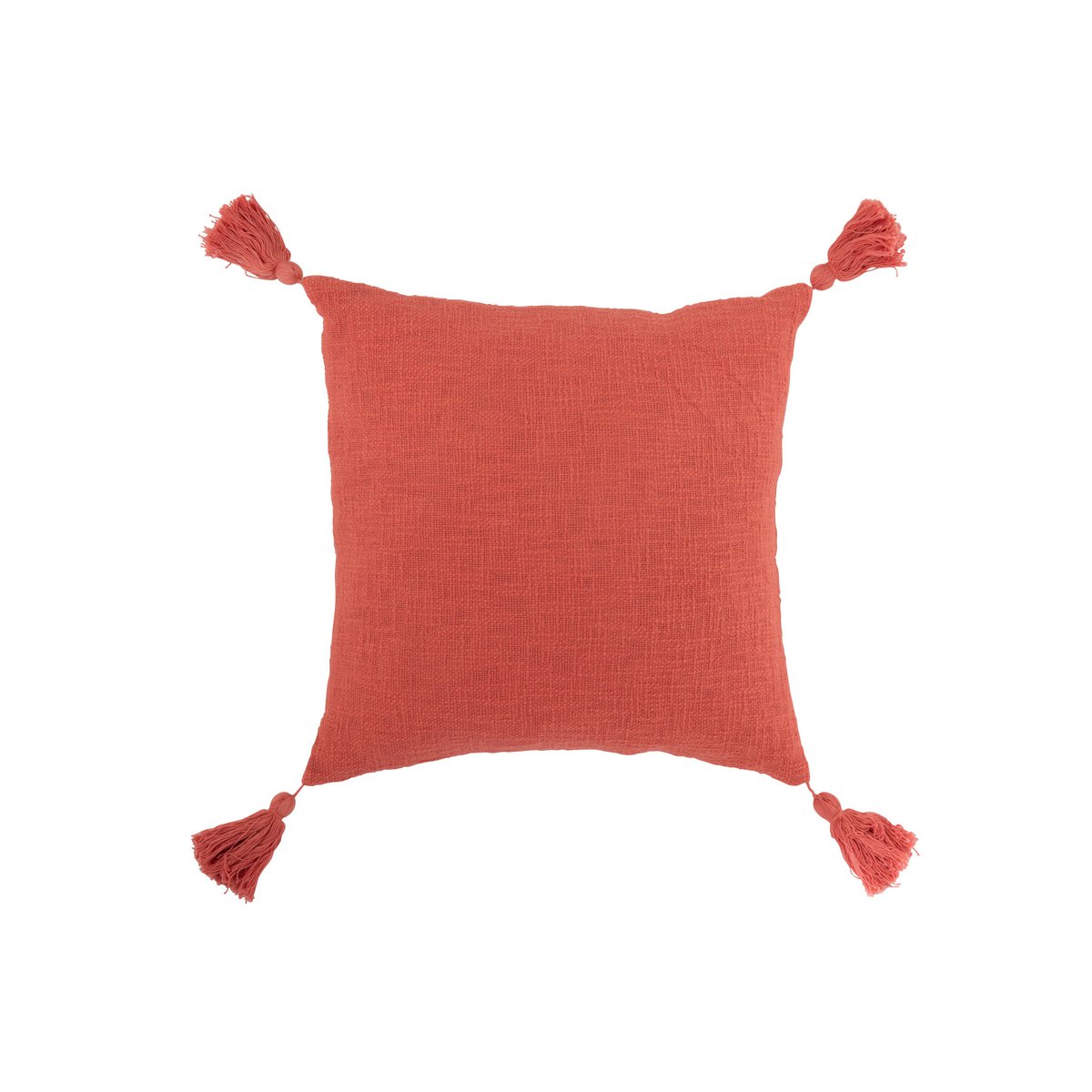 Coussin à crochet J-Line en coton rose, vue de face