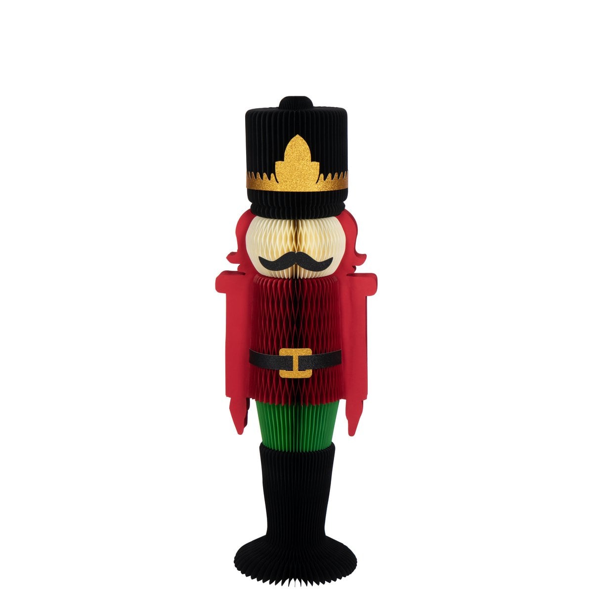 Figurine Casse-Noisette pliable J-Line en papier rouge et vert