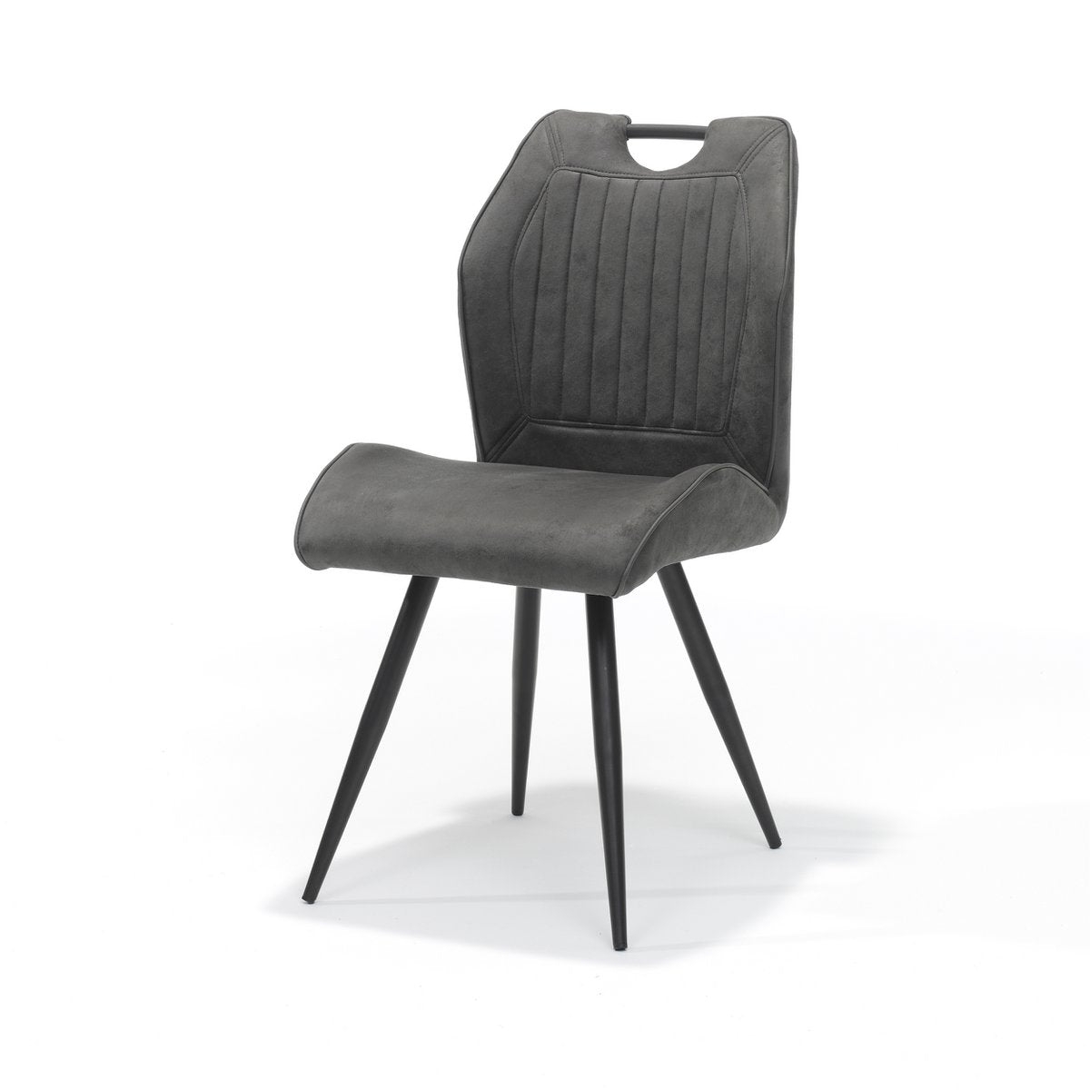 Chaise Garda en tissu noir anthracite, design élégant et moderne