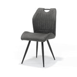 Chaise Garda en tissu noir anthracite, design élégant et moderne