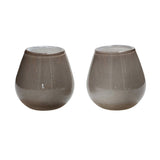 Lot de 2 photophores en verre gris