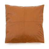 Housse de Coussin en Cuir à Quatre Panneaux - Camel - 60x60