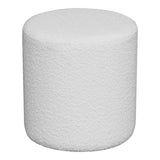Ejby Pouf blanc en tissu bouclé, design scandinave élégant