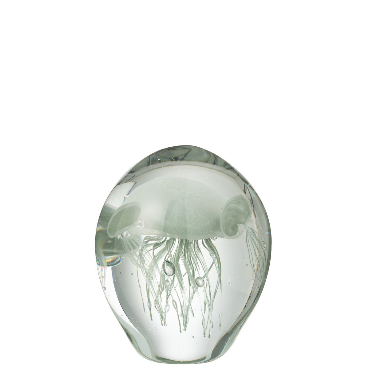 Papier de presse J-Line Calypso en verre transparent et vert, élégant et moderne